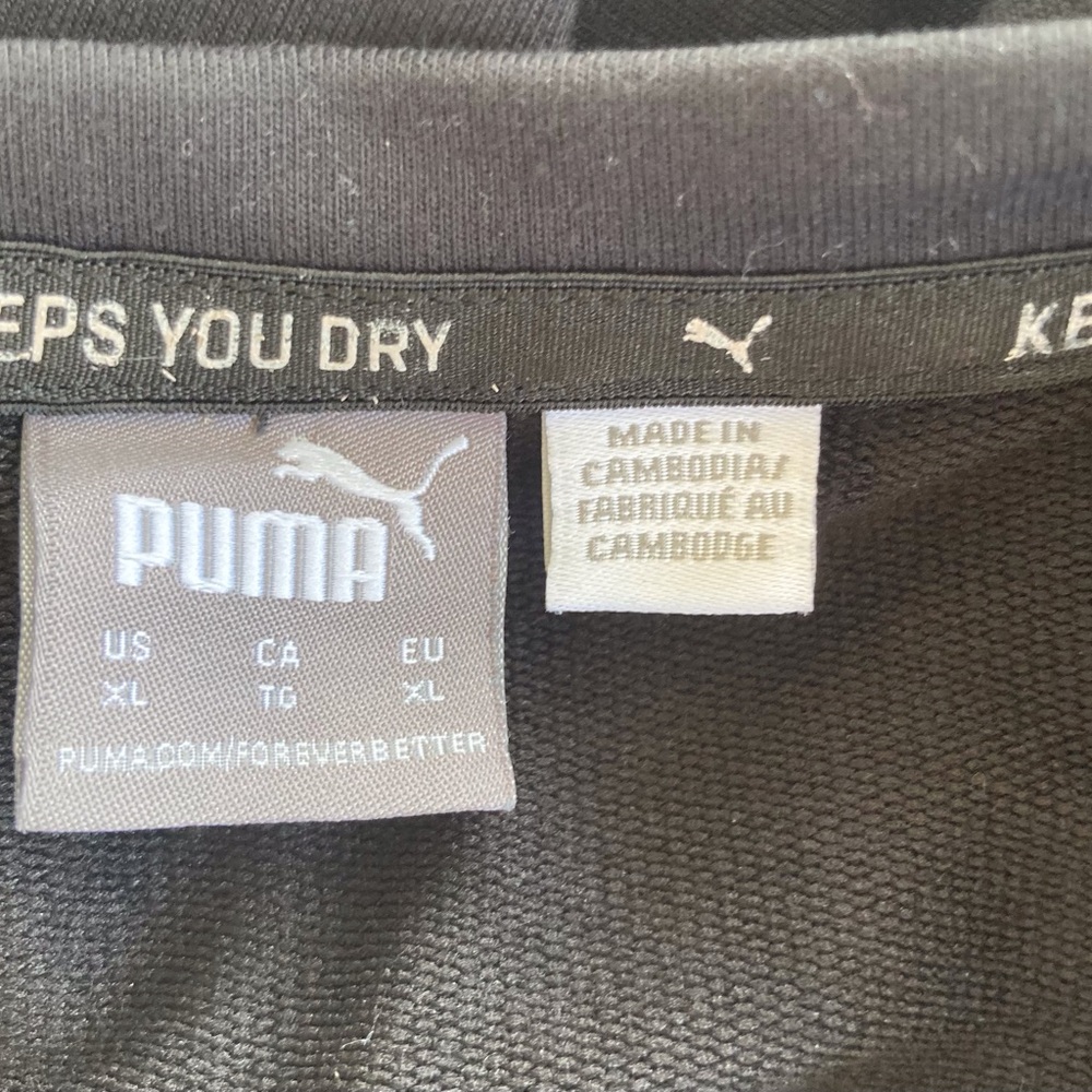 PUMA DROP SHOULDER CROP TOP WORKOUT LIGHTWEIGHT, WOMENS XL BLACK WITH BRANDING - Picture 5 of 9